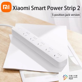 Xiaomi รางปลั๊กไฟอัจฉริยะ 2 สวิตช์ซ็อกเก็ตอัจฉริยะ 1.8 ม. ตําแหน่ง 5 รู พร้อมแอพ mijia รีโมตคอนโทรล ตั้งเวลาอัจฉริยะ