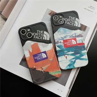 The North Face เคสป้องกันโทรศัพท์มือถือ แบบนิ่ม ลายภูเขาหิมะ สําหรับ Apple Iphone 11promax 14pro 11pro xsmax 13promax 12 XR 8plus 8TEL