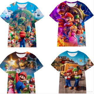 Hq2 เสื้อยืดแขนสั้น พิมพ์ลาย The Super Mario Bros 3D สําหรับเด็กผู้ชาย ผู้หญิง