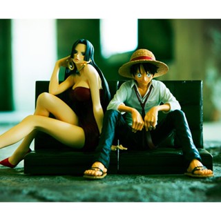 Luffy &amp; Boa Hancock ของแท้ JP แมวทอง - Creator X Creator Banpresto [โมเดลวันพีช] (2 ตัว)