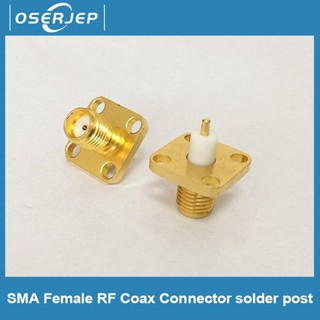 อุปกรณ์เชื่อมต่อ Sma Female Panel Mount 4 Flange Solder Rf 10ชิ้น