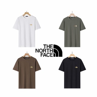 เสื้อยืดแขนสั้น คอกลม ผ้าฝ้าย 100% ปักลายโลโก้ The North Face สําหรับผู้ชาย และผู้หญิง