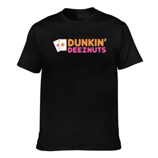 เสื้อยืดแขนสั้นคอกลมเสื้อยืด ผ้าฝ้าย พิมพ์ลาย Dunkin Deez-Nuts Pocket Aces สําหรับผู้ชายCotton 100%