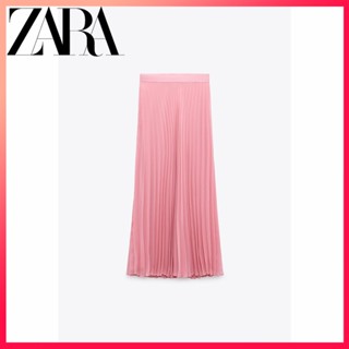 Zara กระโปรงพลีท เอวสูง แฟชั่นฤดูร้อน สําหรับผู้หญิง