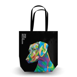 DPA-กระเป๋ากระสอบสาน : Dog Pop Art PP Woven Tote bag/BK-43Wx45Hx15S cm.