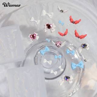 Wismar แม่พิมพ์แกะสลักเล็บ รูปปีกนางฟ้า 3D ใช้ซ้ําได้ สําหรับตกแต่งเล็บ