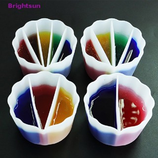 Brightsun ใหม่ ถ้วยแบ่งซิลิโคน 5 ช่อง สําหรับเทสีอะคริลิค