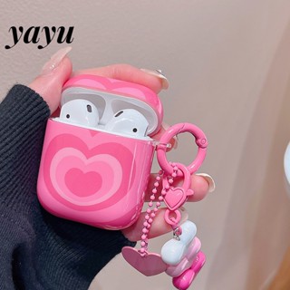 yayu เคสหูฟังบลูทูธไร้สาย ซิลิโคน สําหรับ AirPods 1 2 3 Pro ลายหัวใจน่ารัก สีชมพู  ZDL0154