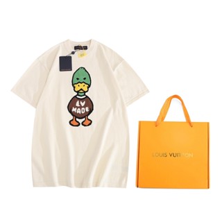 L&amp;v&amp; เสื้อกันหนาว แขนสั้น ผ้าถัก ลายเป็ด คุณภาพสูง