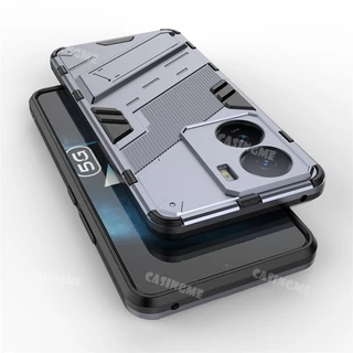 เคสโทรศัพท์มือถือแบบแข็ง กันกระแทก ลายเกราะ 3D พร้อมขาตั้ง สําหรับ IQOO Z9 Z9x Z7 5G Z7x Z7 7Z 11 5G 4G 5G