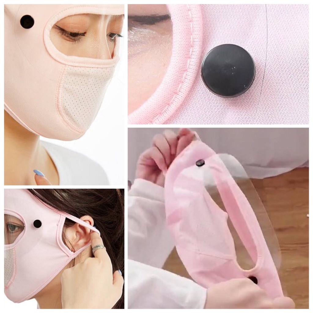 🌷 หน้ากาก กันแดด รุ่นกันลม กันฝุ่น UV แบบเต็มหน้า ออกกำลังกาย กีฬา ยืดได้เยอะ ระบายอากาศดี นุ่มสบาย สไตล์เกาหลี 🌷 - รูปที่ 3