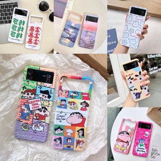 เคสโทรศัพท์มือถือแบบแข็ง กันกระแทก ลายการ์ตูนชินจัง สนูปปี้น่ารัก สําหรับ Samsung Galaxy Z Flip 4 5G Z Flip 3