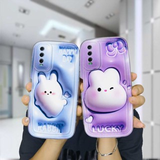 เคสโทรศัพท์มือถือแบบนิ่ม TPU กันกระแทก ลายกระต่ายสีขาว สําหรับ VIVO Y22 Y22S Y35 Y21 2021 Y12S Y12 Y20 Y15S Y15C Y91C Y16 Y21A Y21E Y21G Y21T