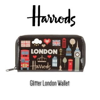 🇬🇧แท้ 100% กระเป๋าสตางค์ Harrods Glitter London Wallet