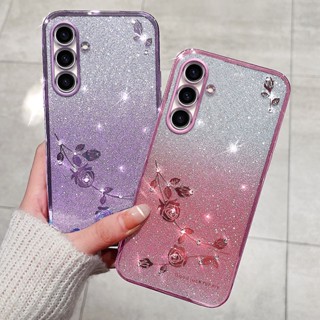 ขายดี เคสโทรศัพท์มือถือ ซิลิโคน ไล่โทนสี ลายดอกกุหลาบ สําหรับ Samsung M14 M54 M33 M23 M53 M52 M32 M31 M52 5G M23 5G