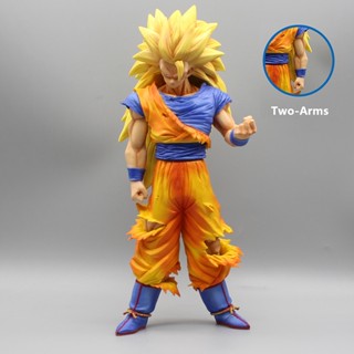 โมเดลฟิกเกอร์ PVC รูปปั้นอนิเมะ Dragon Ball Z Son Goku Super Saiyan 3 Kakarotto 31 ซม. สําหรับเก็บสะสม