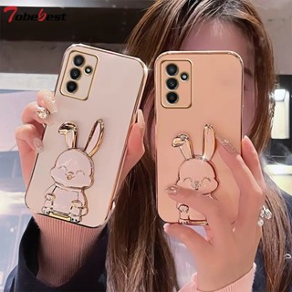 เคสโทรศัพท์มือถือ ซิลิโคน ลายกระต่ายน่ารัก พร้อมที่ตั้งวาง สําหรับ Samsung Galaxy A24 A34 A54 A14 M14 M54 M23 4G 5G