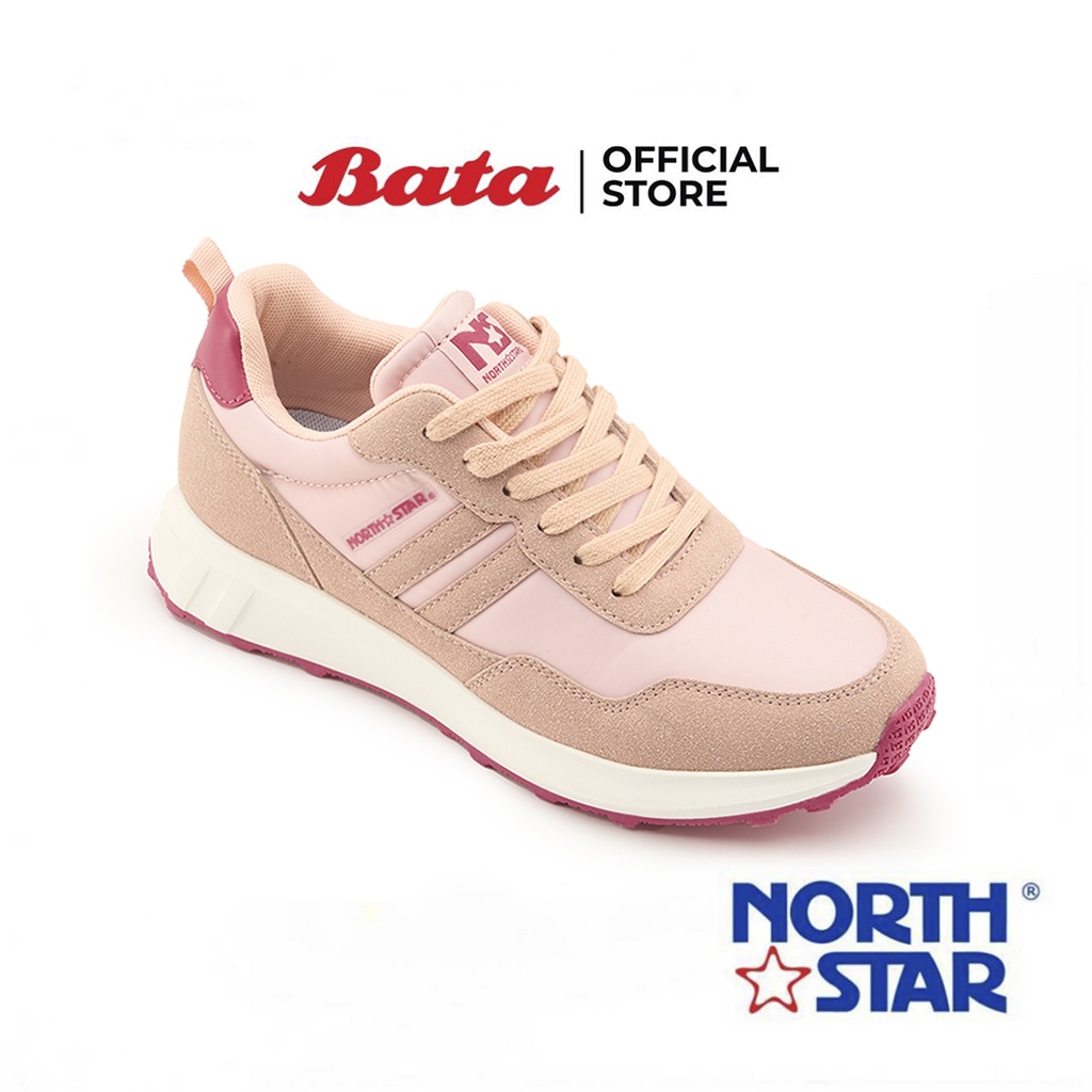 Bata บาจา ยี่ห้อ North Star รองเท้าผ้าใบแบบผูกเชือก รองเท้าผ้าใบแฟชั่น สนีกเกอร์ สำหรับผู้หญิง รุ่น LONDON สีชมพู 5395176