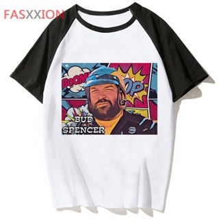 เสื้อยืด พิมพ์ลายกราฟฟิค Bud Spencer สไตล์ฮาราจูกุ สําหรับผู้หญิง