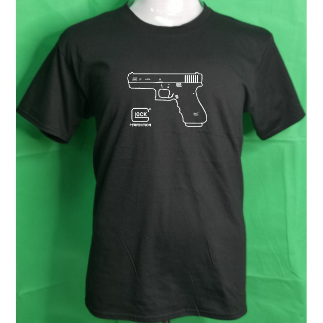 HOT PD Glock เสื้อยืดลําลอง ผ้าฝ้าย 100% แขนสั้น คอกลม พิมพ์ลาย lelaki สีดํา พลัสไซซ์ XS-3XL ของขวัญ
