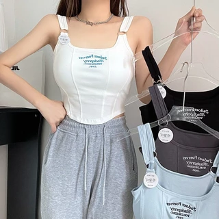 #031 เสื้อกล้ามสายเดี่ยว สไตล์ Y2K ฟองน้ำในตัว COK