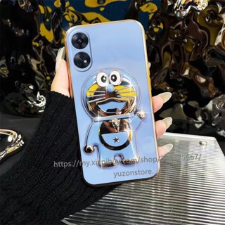 เคส Phone Case OPPO A58 4G 2023 พร้อมส่ง เคสโทรศัพท์มือถือแบบนิ่ม TPU กันกระแทก ลายการ์ตูนโดเรม่อน พร้อมที่ตั้งวาง สําหรับ