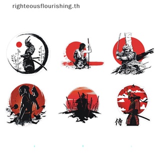 Righteousflourishs.th สติกเกอร์ไวนิล ลายนักรบซามูไร สไตล์ญี่ปุ่น สําหรับติดตกแต่งรถยนต์ รถบรรทุก รถจักรยานยนต์