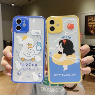 เคสโทรศัพท์มือถือแบบนิ่ม ใส ลายการ์ตูนกรอบรูป สีสดใส สําหรับ IPhone 14 13 12 11 7 8 Pro Max XS XR 8 7 14 Plus