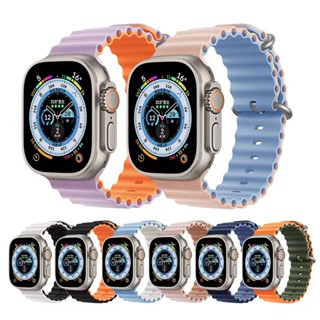 สายนาฬิกาข้อมือซิลิโคน ทูโทน แบบเปลี่ยน สําหรับ iwatch series 49 มม. 45 มม. 44 มม. 42 มม. 41 มม. 40 มม. 38 มม. iwatch series ultra 8 7 6 SE 5 4 3 2 T500 Pro d20