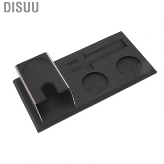 Disuu Tamper Mat Holder Set  Fashionable Recessed Polished Black Coffee Tamper Pad Holder Kit Simple  for Office for Shop