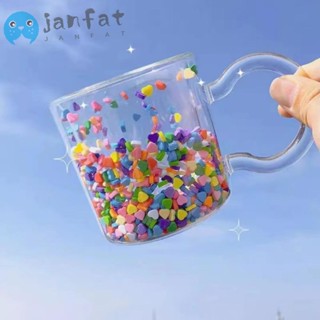 Janfat แก้วกาแฟ แบบทรายดูด รูปหัวใจ หลากสี