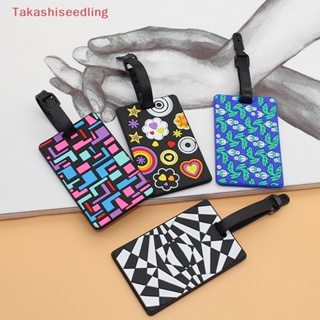 (Takashiseedling) Geometry Soft Silicone Luggage Tags Suitcase ID Addres Name Holder Baggage Tag Label Travel Accessories Luggage Tags