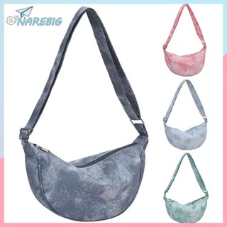 ( Narebig ) Women Crossbody Bags Fashion Crescent Nylon Tote Bags Tie Dye Gradient Casual Simple Portable Large Capacity