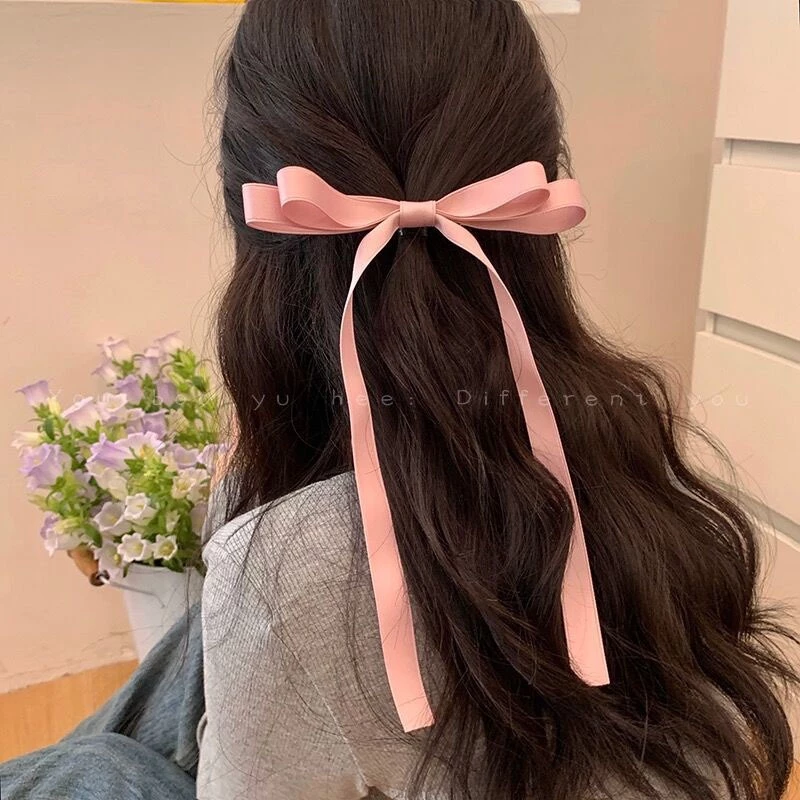 กิ๊บติดผมโบว์ริบบิ้น น่ารัก สไตล์เกาหลี แฟชั่นฤดูใบไม้ผลิ