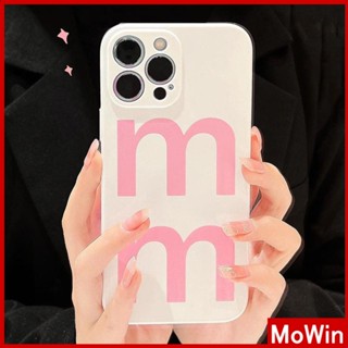 Mowin - เข้ากันได้สำหรับ เคสไอโฟน เคสไอโฟน11 เคส iphone 11iPhone 14 Pro Max เคสไอโฟนครีมเคสนิ่มเคลือบมัน TPU เคสกล้องกันกระแทกป้องกัน Simple Pink Alphabet ใช้ได้กับ iPhone 13 Pro max 12 Pro Max 11 xr xs max 7 8