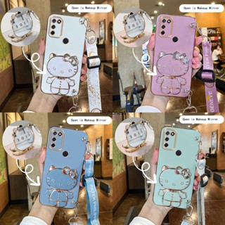 เคส Samsung Galaxy M21 เคส Samsung S23 Ultra เคส Samsung M31 Casing Samsung M51 Case Samsung Note 8 Case Samsung S23 Plus Case Samsung M30S Case Vanity Mirror Cute Hello Kitty Anime Stand Wrist Band With Metal Sheet Phone Cover Case SK โทรศัพท์มือถือ