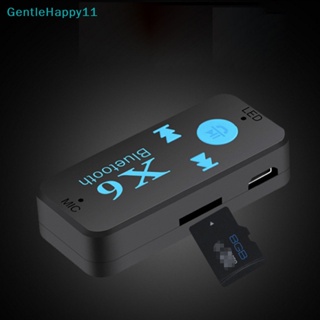 Gentlehappy X6 อะแดปเตอร์รับสัญญาณเสียงสเตอริโอ บลูทูธไร้สาย แจ็ค 3.5 มม. AUX ไมโครโฟน สําหรับรถยนต์