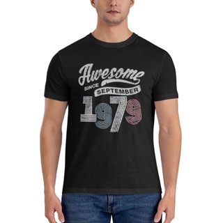 เสื้อยืด ลาย Awesome Since September 1979 39Th สไตล์วินเทจ สําหรับผู้ชาย