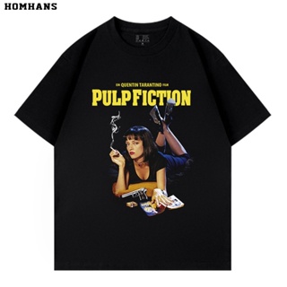 ดีมาก T-shirt  เสื้อยืดแขนสั้น ผ้าฝ้าย พิมพ์ลายภาพยนตร์อเมริกัน Quentin Pulp Fiction แฟชั่นฤดูร้อน สําหรับผู้ชาย และผู้ห