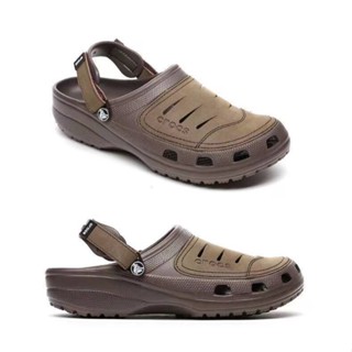 Crocs Yukon รองเท้าแตะลําลอง แบบหนัง สําหรับผู้ชาย เหมาะกับการเดินชายหาด กลางแจ้ง