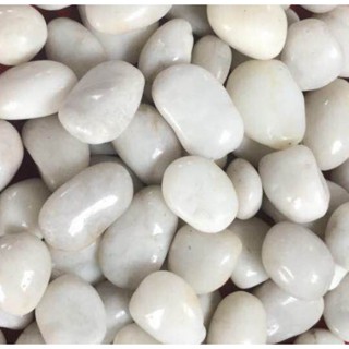shophome468-หินประดับตกแต่ง ขนาด 2-4ซม. สีขาวเงา  บรรจุ 5กก./ถุง รับประกันของเเท้