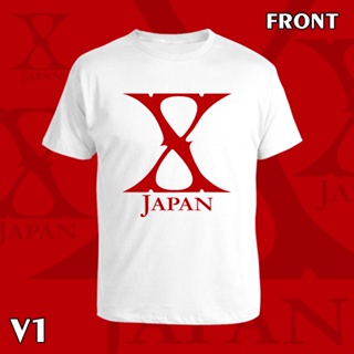 เสื้อยืด คอกลม แขนสั้น X japan LOGO สกรีน Flex pu  ขอบสวย คมชัด ผ้า cotton 100%