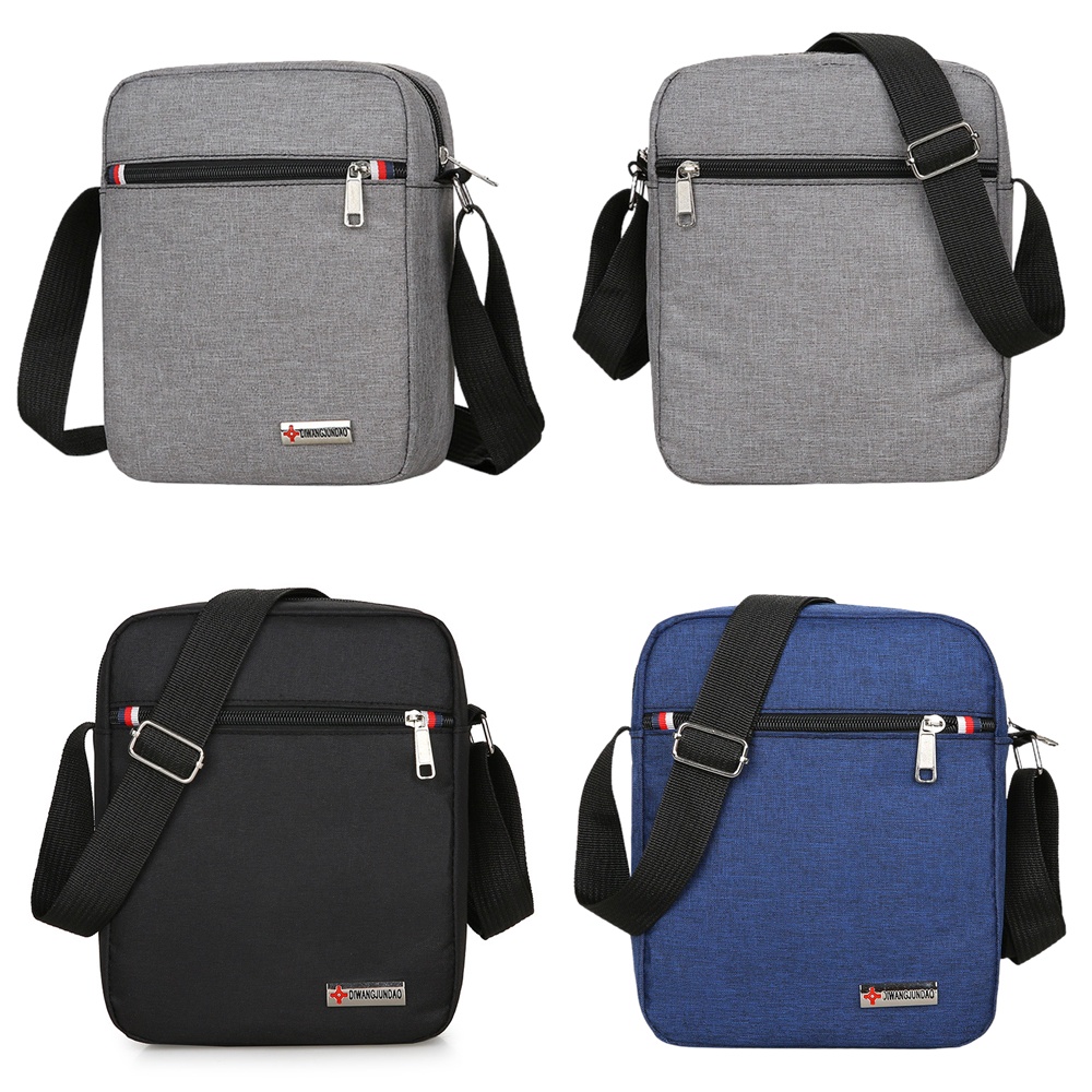 (w245)กระเป๋าสะพายข้างชาย3ซิป ทรงและสีสุภาพ สะพายทำงานดูดี vgetbag