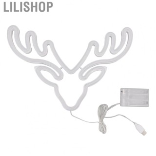 Lilishop Wall Neon Light  Unbreakable Elk Shape Neon Light Decor  for Holidays