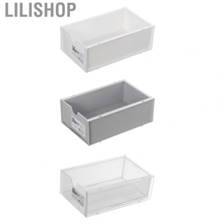 Lilishop Desk Storage Box  Smooth Plastic Makeup Organizer Easy Use Stable  for Home