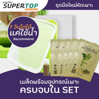 ชุดทดลองเพาะมือใหม่ (แบบไร้ดิน) SUPERTOP | Planting Kit Microgreen