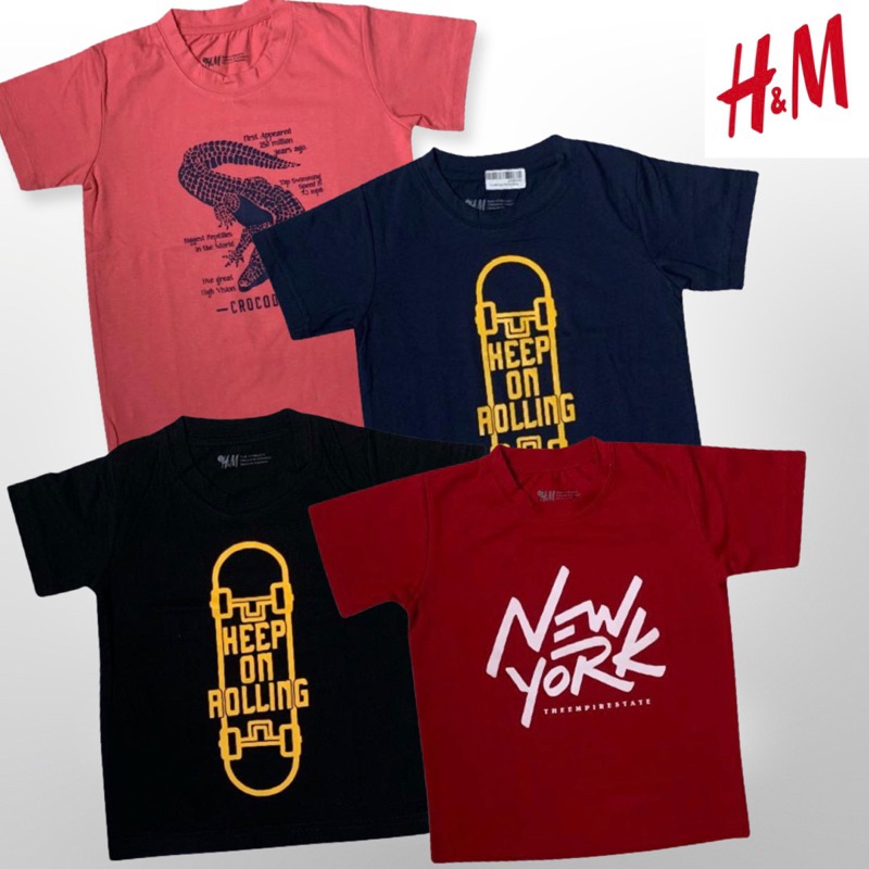 HnM Kids เสื้อยืดสําหรับเด็กหญิงและเด็กชาย วัสดุเท่ๆ ใหม่