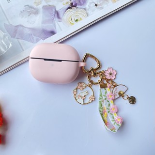 เคสหูฟังซิลิโคน ลายดอกไม้เชอร์รี่ พร้อมพวงกุญแจ อุปกรณ์เสริม สําหรับ honor earbuds X3i X3 Lite X3 Lite