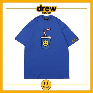 เสื้อยืดแขนสั้น ผ้าฝ้าย พิมพ์ลายหน้ายิ้ม Drew Smiling Face Cola Justin Bieber แฟชั่นสําหรับคู่รัก