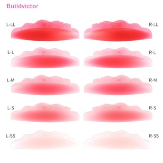 Buildvictor แผ่นซิลิโคนดัดขนตา หลากสี ใช้ซ้ําได้ 8 คู่